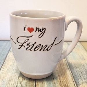 "I ❤️ my friend" love stoneware glazed mug